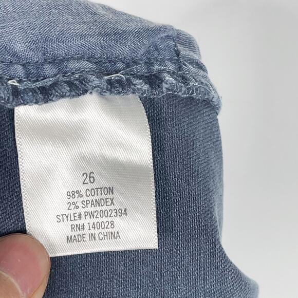 New Francescas Harper Heritage Blue Scallop Edge Jean Shorts 26 Stretch Cotton - Picture 7 of 9